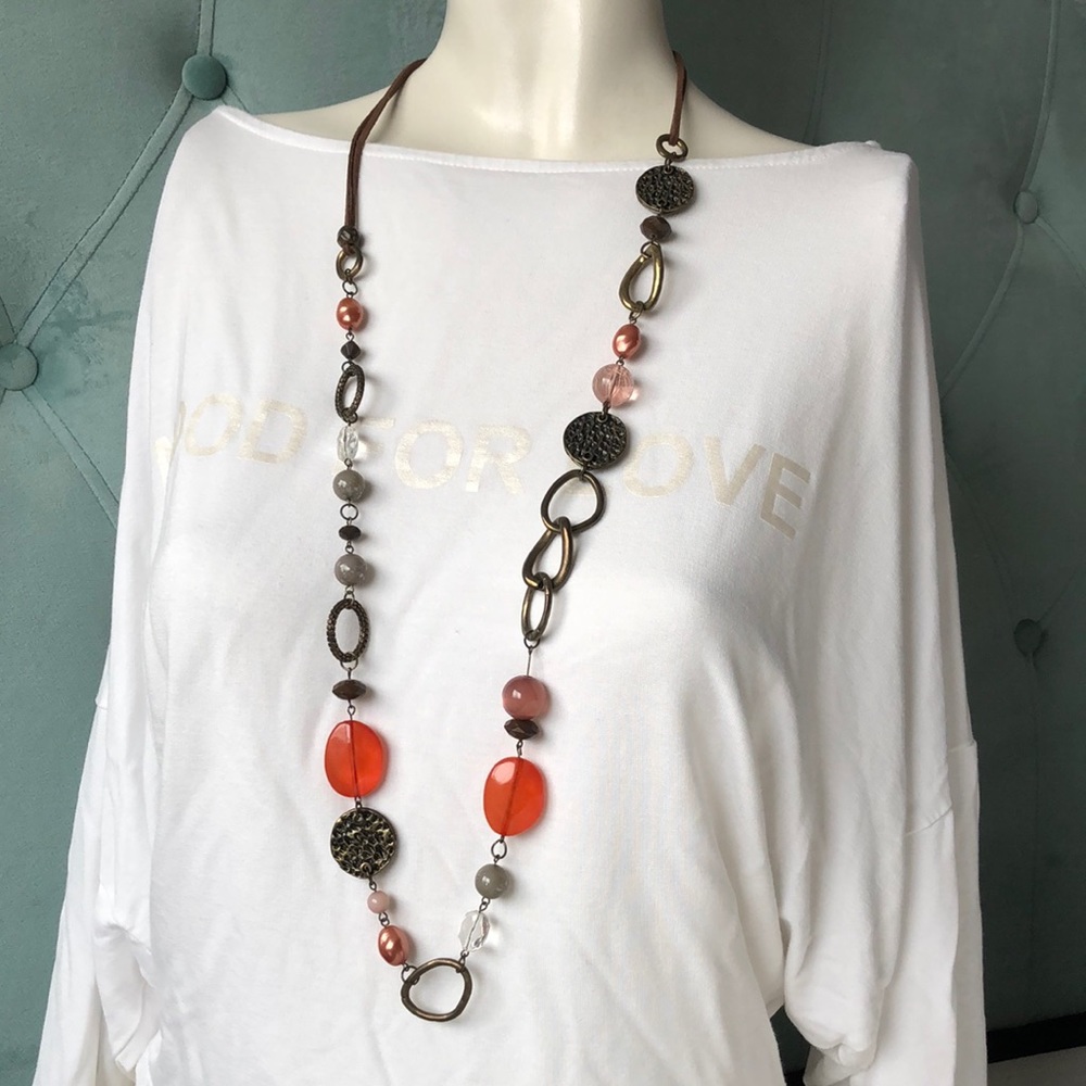 4/$25🛍 Multi Charms Long Statement Necklace Costume Jewelry